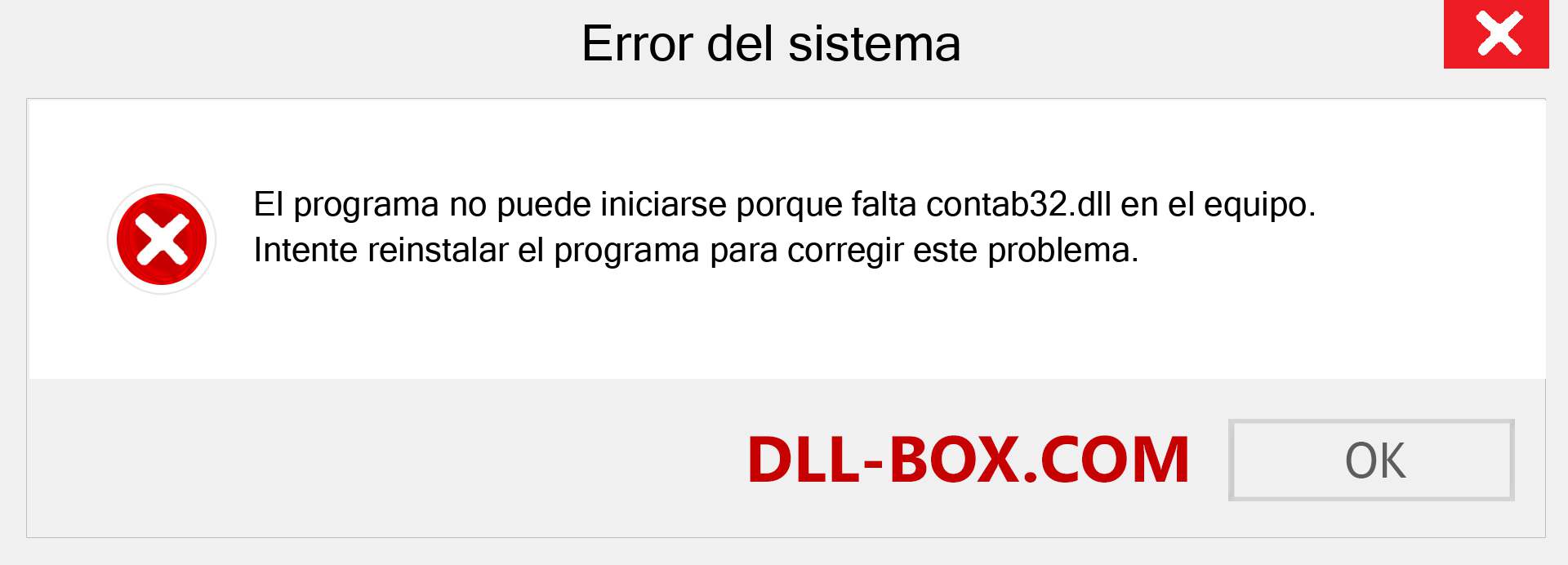 ¿Falta el archivo contab32.dll ?. Descargar para Windows 7, 8, 10 - Corregir contab32 dll Missing Error en Windows, fotos, imágenes